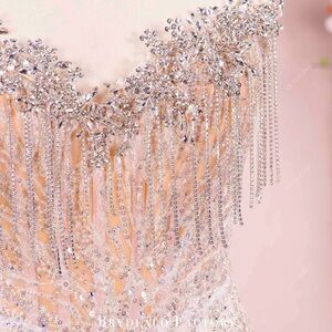 Elegant Silver Beaded Gown